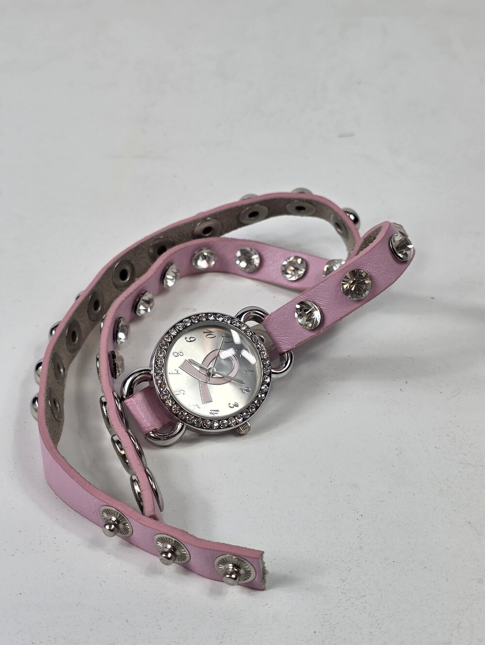 Geneva Pink Ribbon Quartz Watch Womens Breast Cancer Awareness New Battery